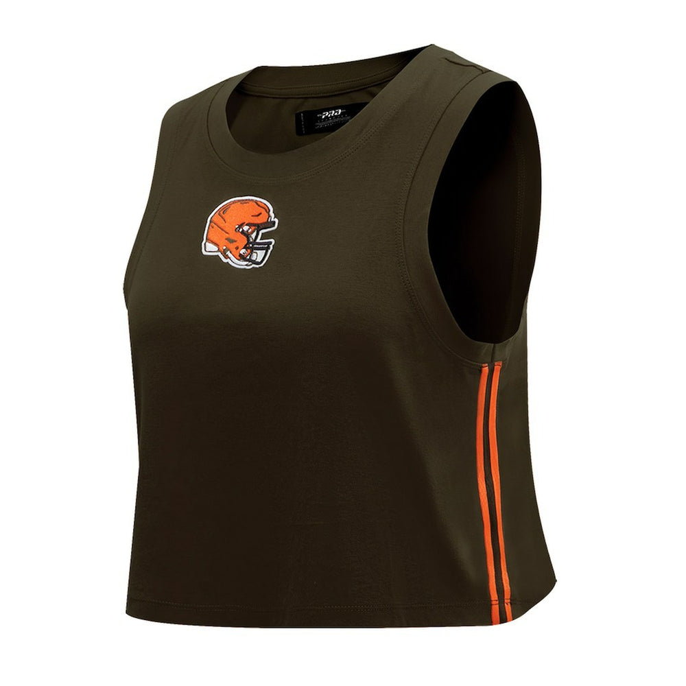 Pro Standard Women's Ombre Wordmark Classic Cropped Tank Top - Cleveland Browns
