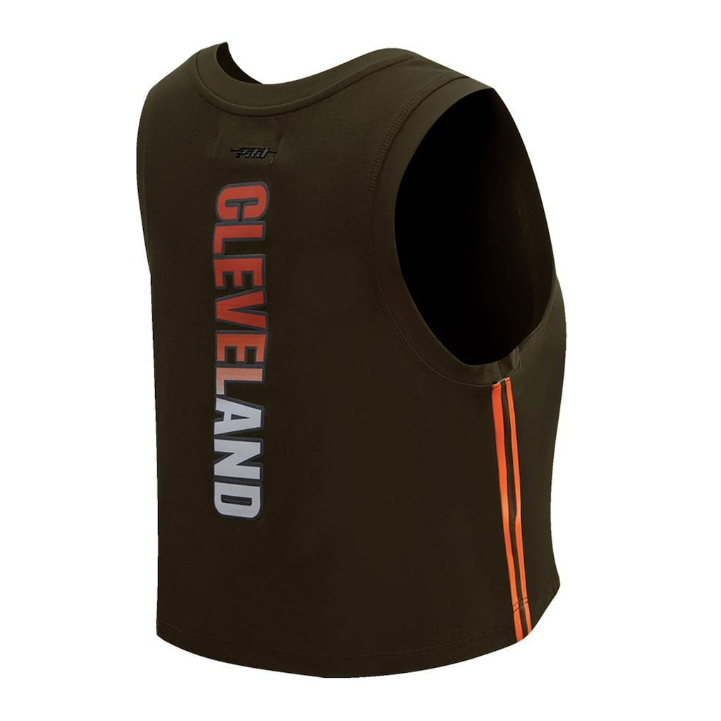 Pro Standard Women's Ombre Wordmark Classic Cropped Tank Top - Cleveland Browns