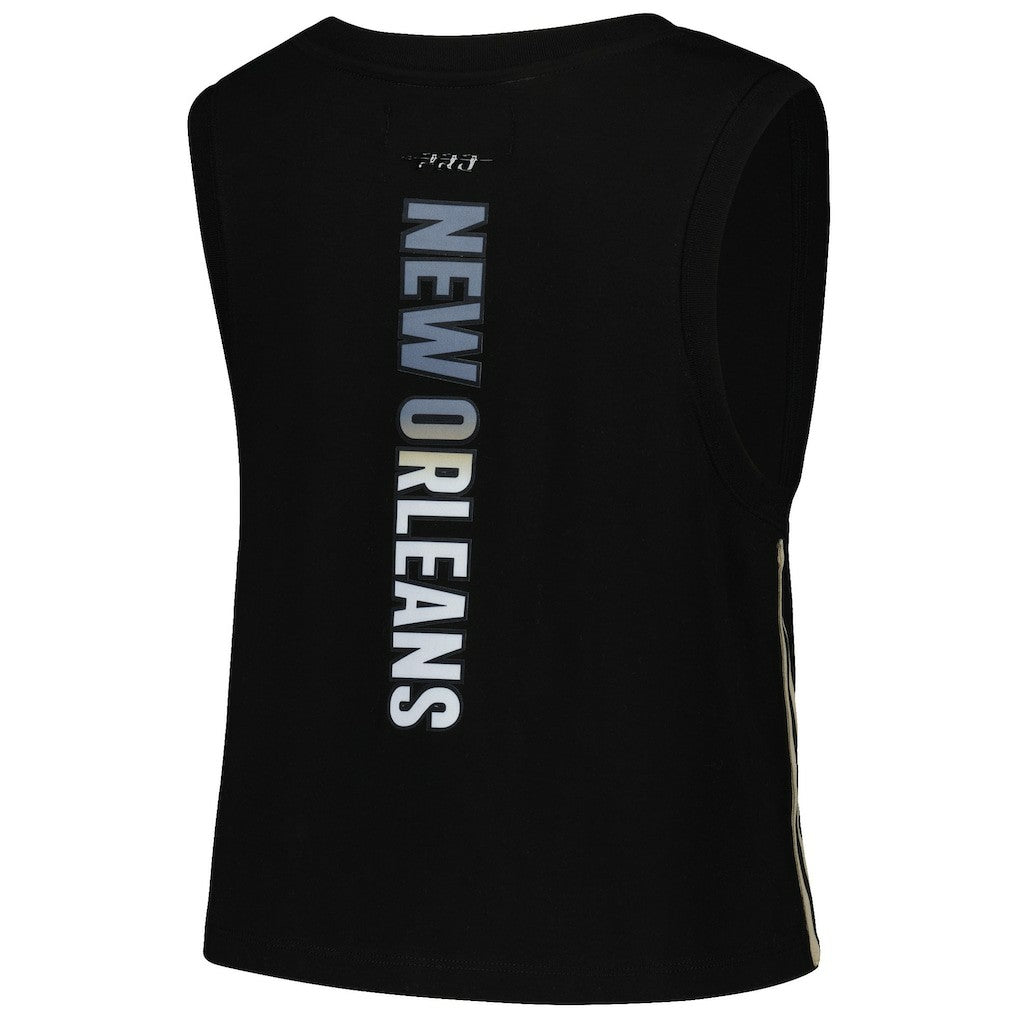 Pro Standard Women's Ombre Wordmark Classic Cropped Tank Top - New Orleans Saints