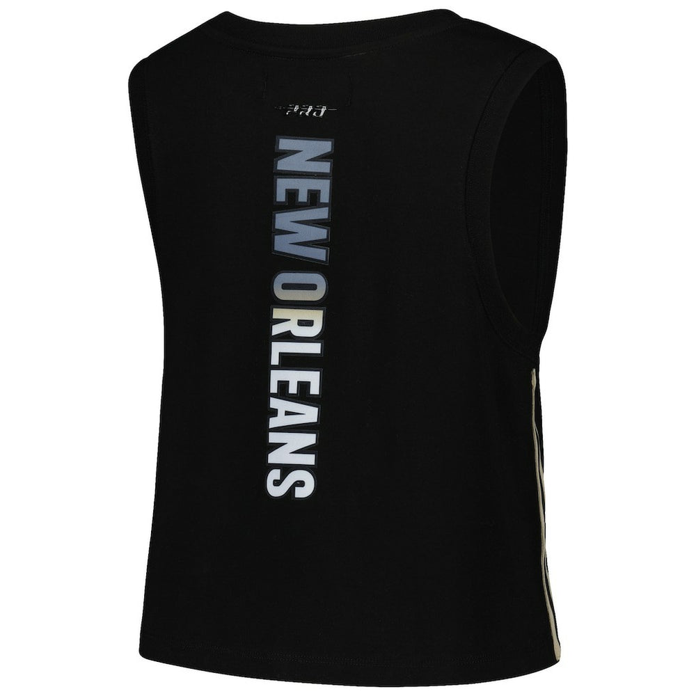 Pro Standard Women's Ombre Wordmark Classic Cropped Tank Top - New Orleans Saints