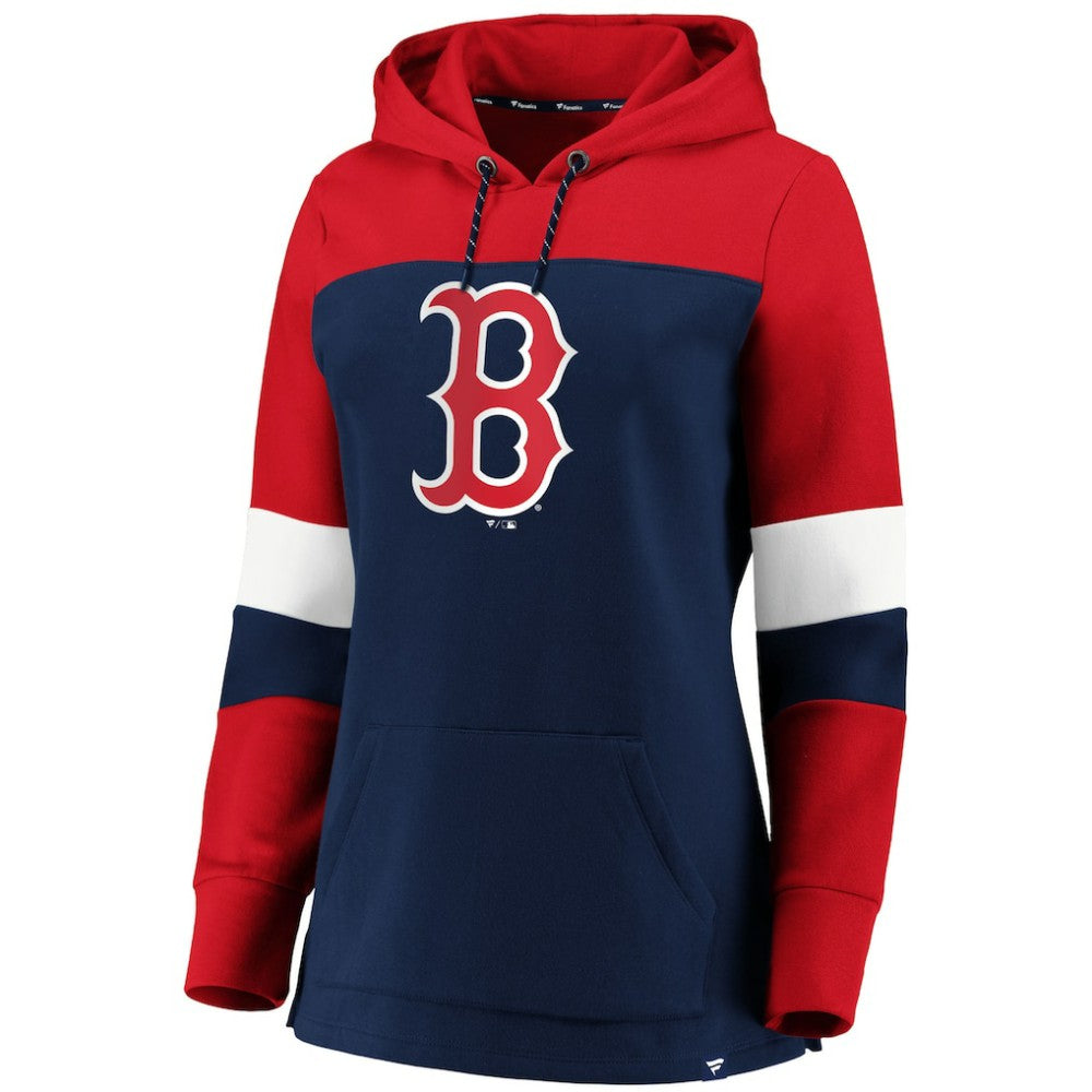 MLB Boston Red Sox Women's Plus Size Colorblock Pullover Hoodie