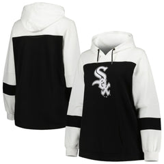 MLB Chicago White Sox Women's Plus Size Colorblock Pullover Hoodie
