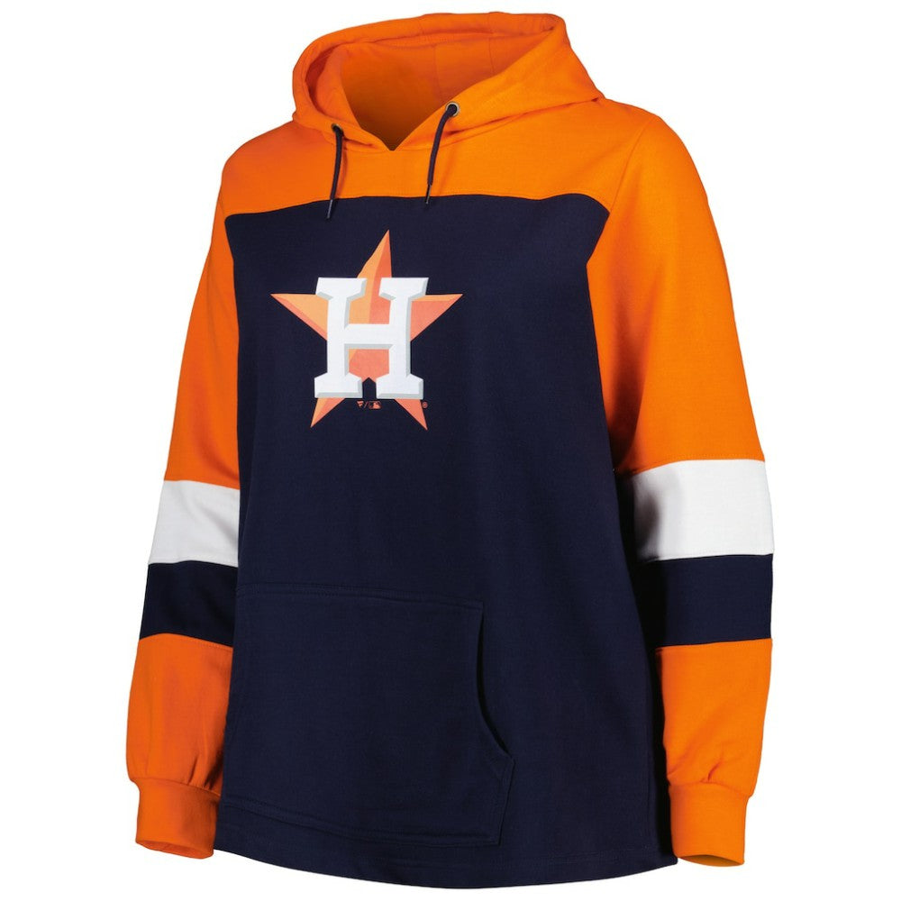 MLB Houston Astros Women's Plus Size Colorblock Pullover Hoodie