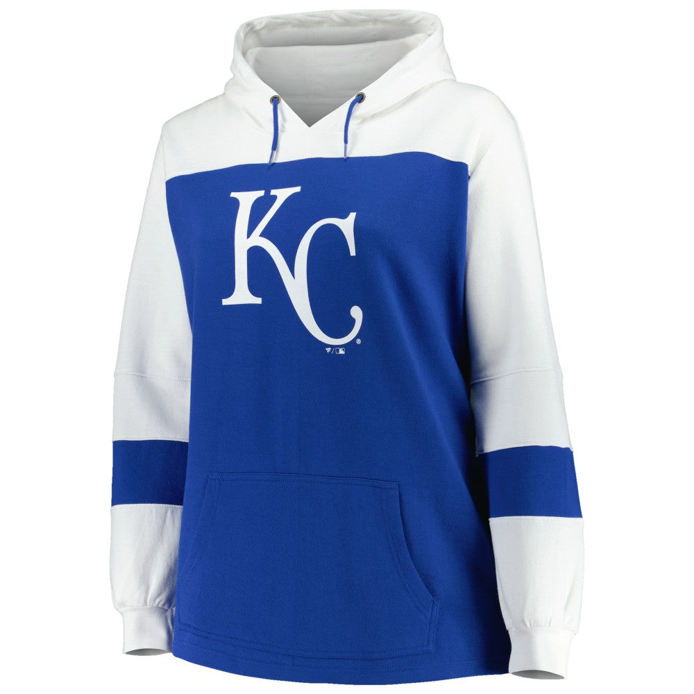 MLB Kansas City Royals Women's Plus Size Colorblock Pullover Hoodie