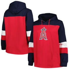 MLB Los Angeles Angels Women's Plus Size Colorblock Pullover Hoodie