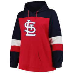 MLB St. Louis Cardinals Women's Plus Size Colorblock Pullover Hoodie