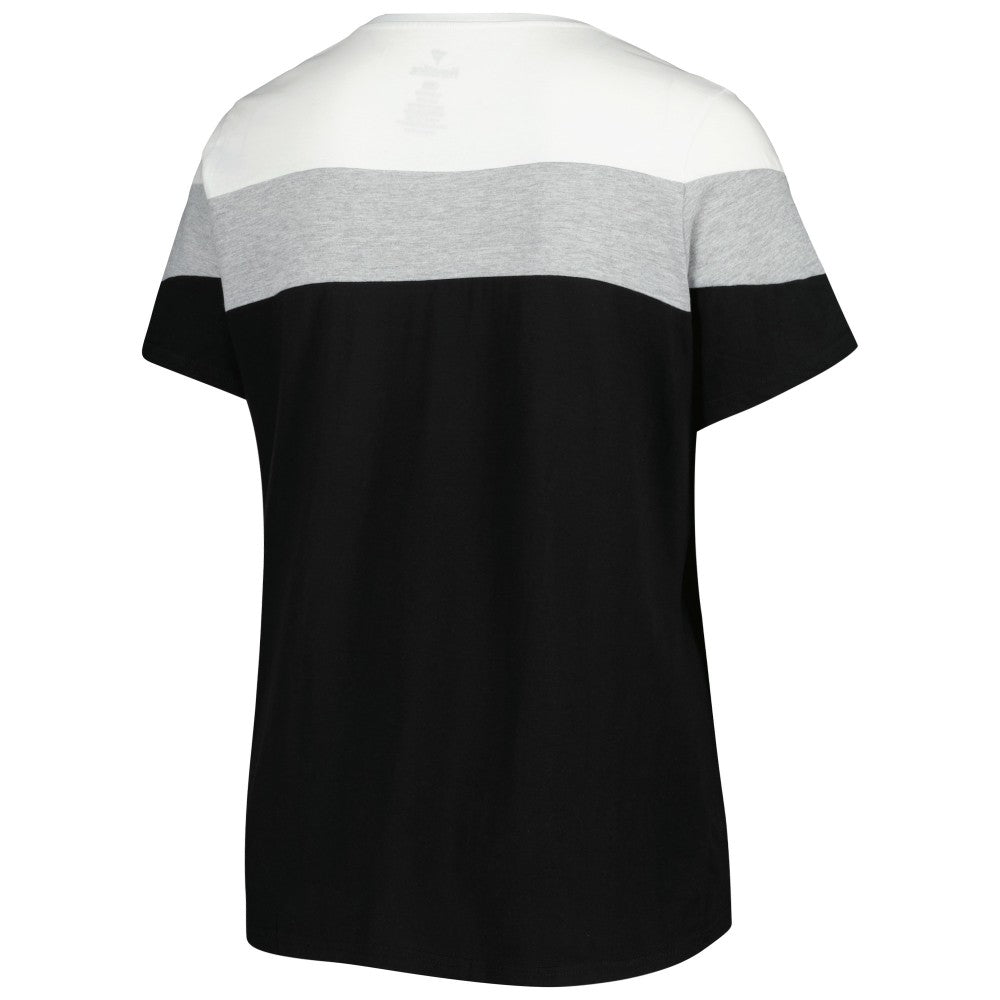 MLB Miami Marlins Women's Plus Size Colorblock T-Shirt