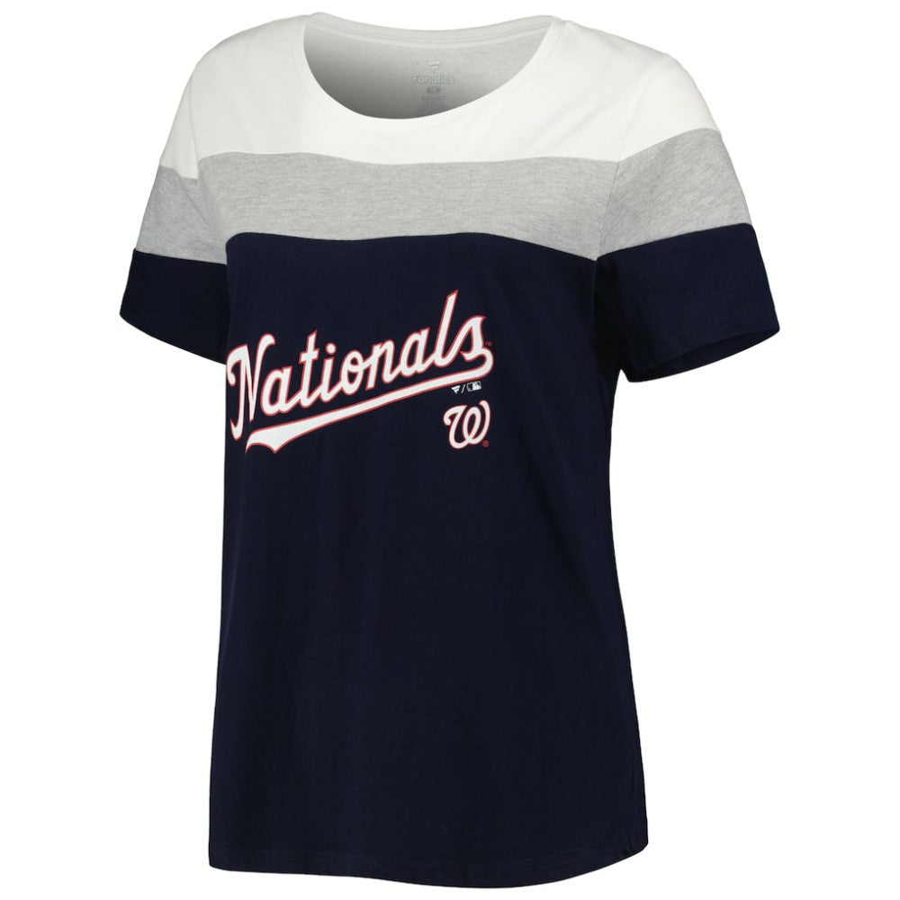 MLB Washington Nationals Women's Plus Size Colorblock T-Shirt
