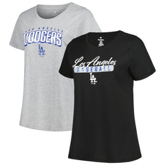 MLB Los Angeles Dodgers Profile Women's Plus Size T-Shirt Combo Pack