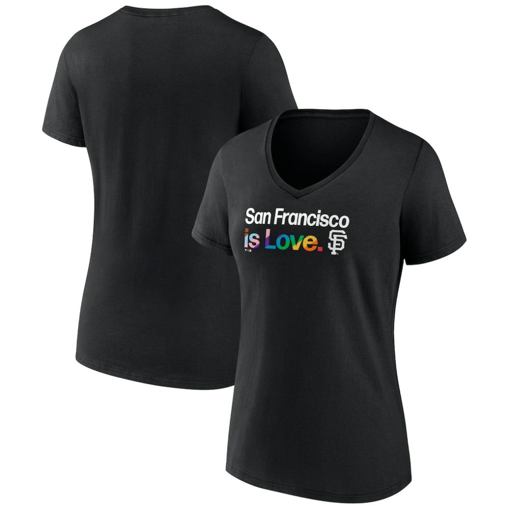 MLB San Francisco Giants Profile Women's Plus Size Pride V-Neck T-Shirt
