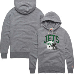 Homage Retro Helmet Raglan Pullover Tri-Blend Hoodie - New York Jets