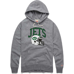 Homage Retro Helmet Raglan Pullover Tri-Blend Hoodie - New York Jets