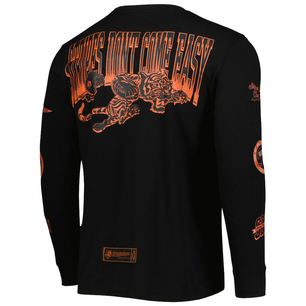 x BlaCkOWned Unisex Stripes Don't Come Easy Long Sleeve T-Shirt - Cincinnati Bengals
