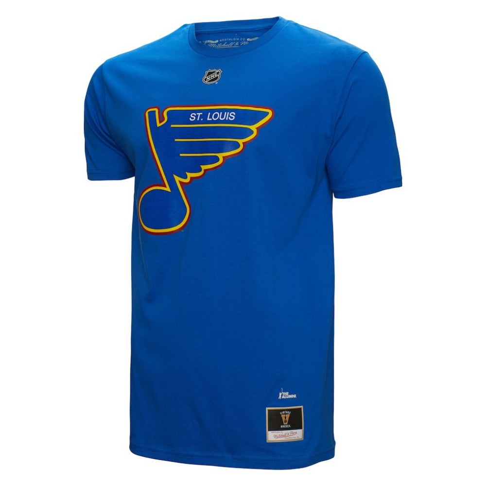 NHL Blue Brett Hull St. Louis Blues Mitchell & Ness Name & Number T-Shirt