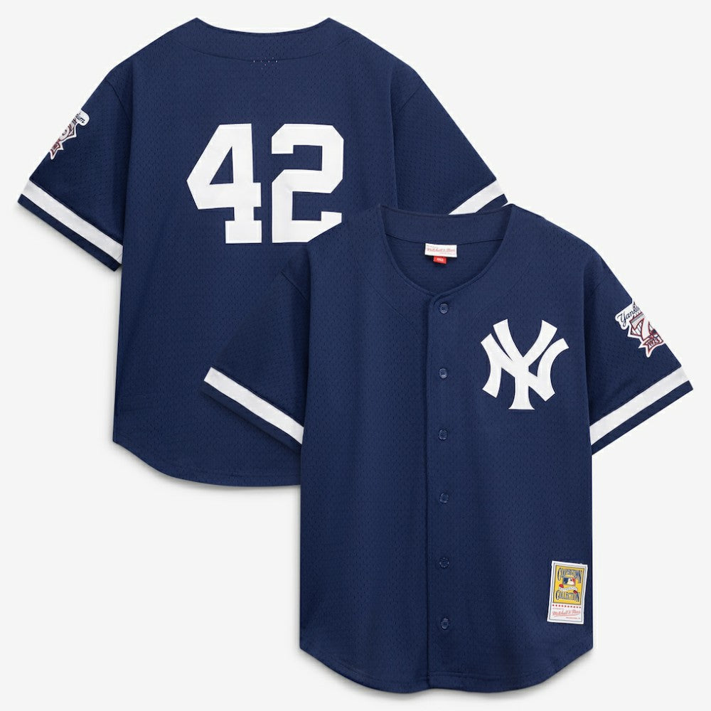 MLB Mariano Rivera New York Yankees Mitchell & Ness Cooperstown Collection Mesh Batting Practice Button-Up Jersey