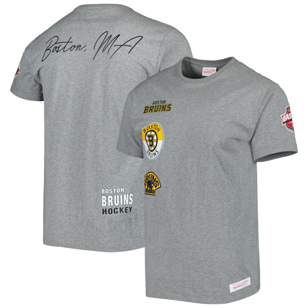 NHL Heather Gray Boston Bruins Mitchell & Ness City Collection T-Shirt