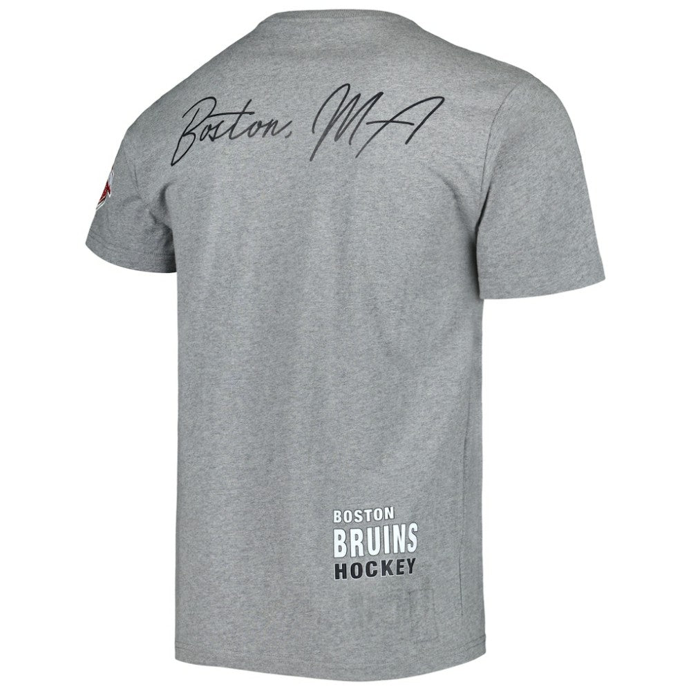 NHL Heather Gray Boston Bruins Mitchell & Ness City Collection T-Shirt