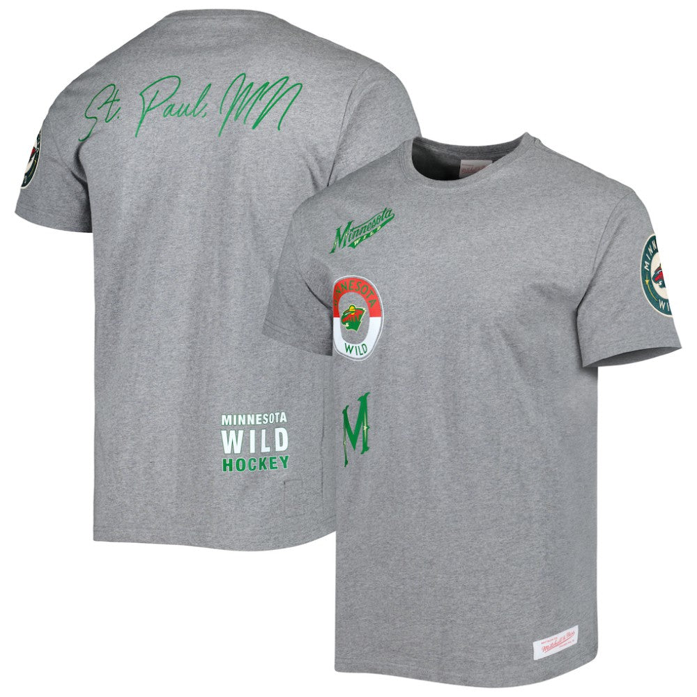 NHL Heather Gray Minnesota Wild Mitchell & Ness City Collection T-Shirt