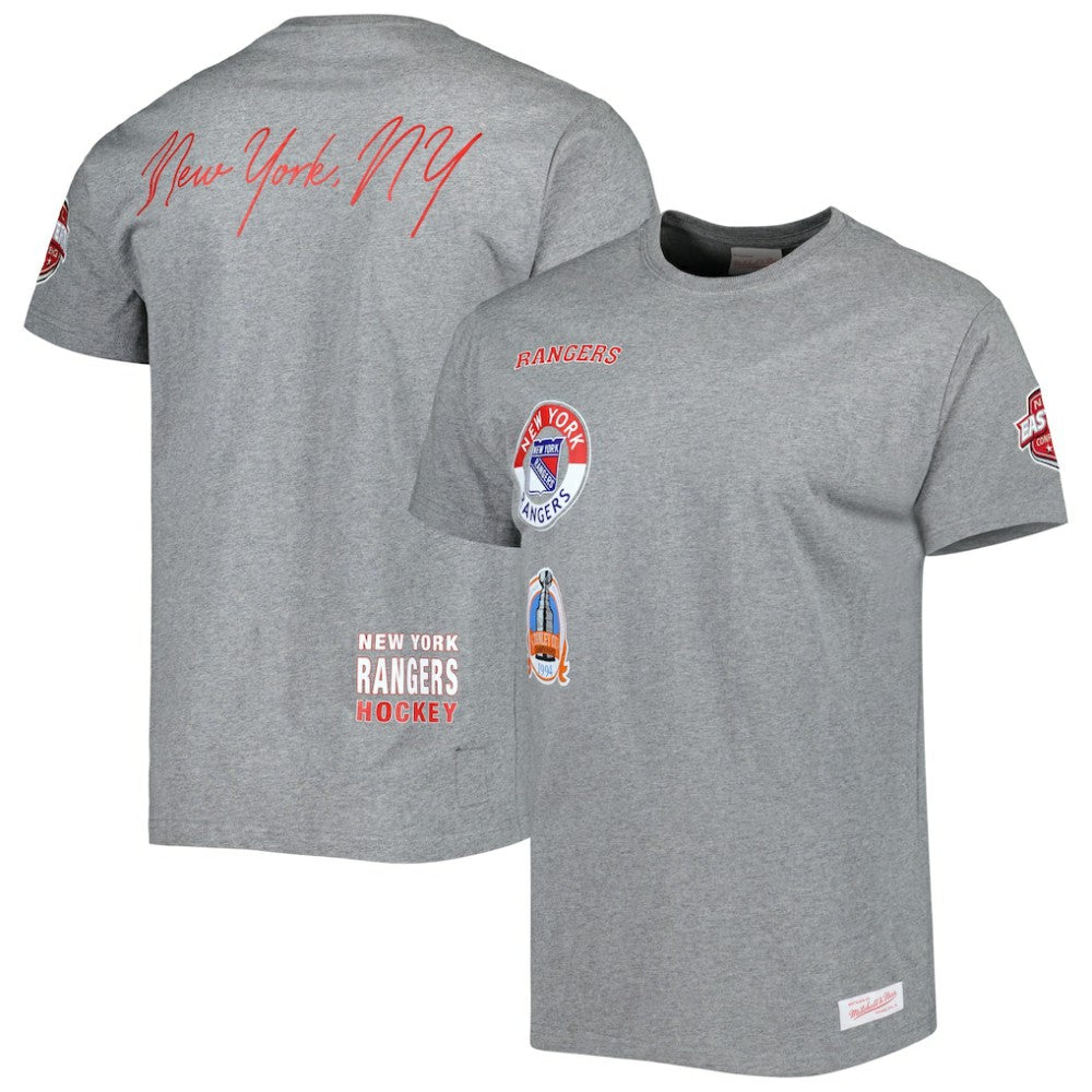 NHL Heather Gray New York Rangers Mitchell & Ness City Collection T-Shirt