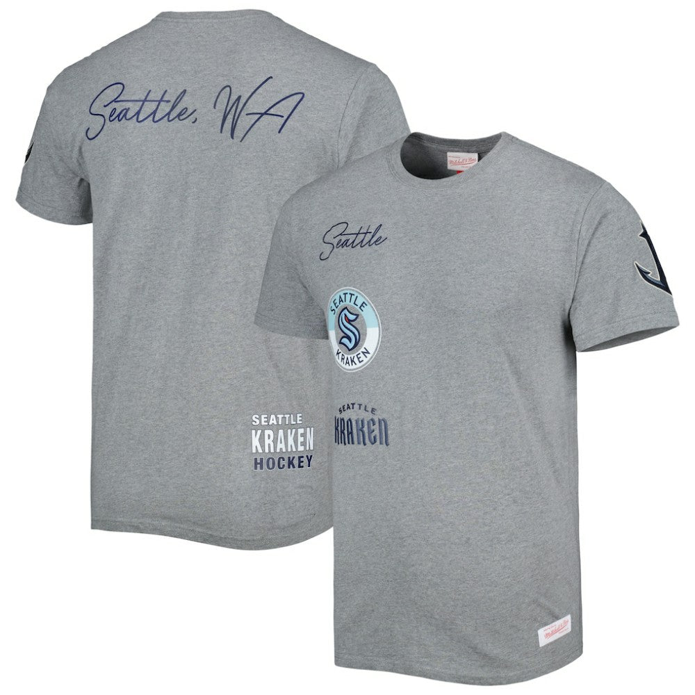 NHL Heather Gray Seattle Kraken Mitchell & Ness City Collection T-Shirt