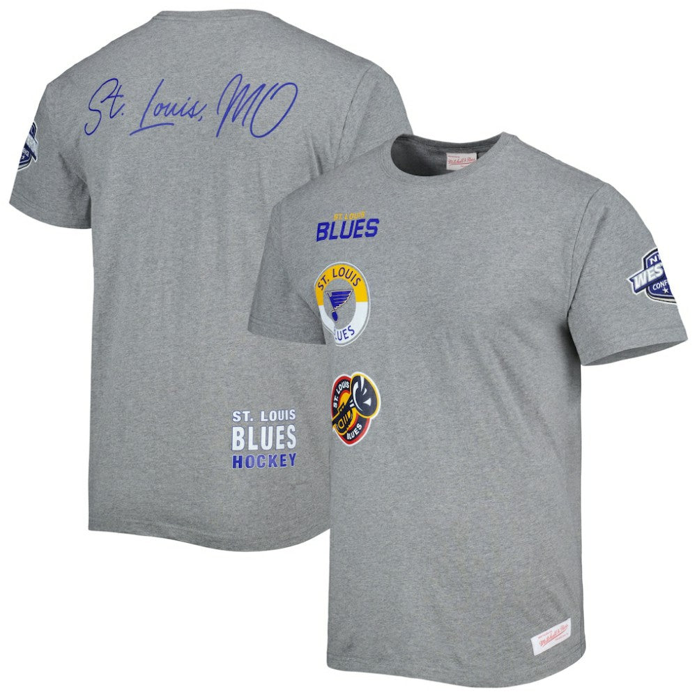 NHL Heather Gray St. Louis Blues Mitchell & Ness City Collection T-Shirt
