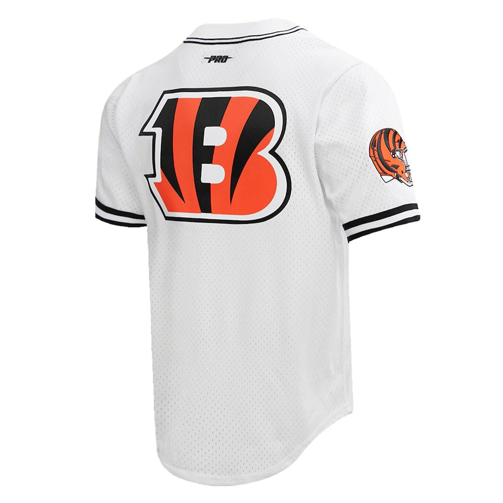 Joe Burrow  Pro Standard Mesh Baseball Button-Up T-Shirt - Cincinnati Bengals