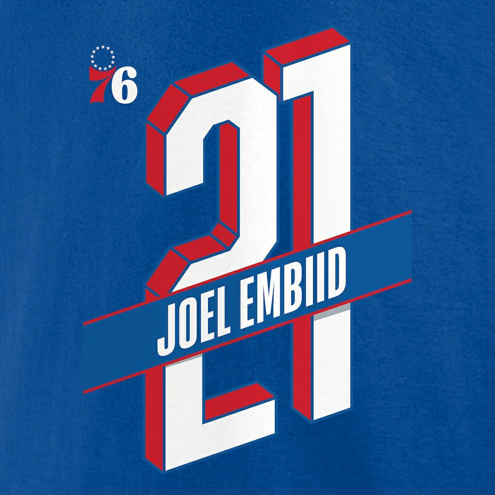 NBA Joel Embiid Philadelphia 76ers Full-Court Press Name & Number T-Shirt