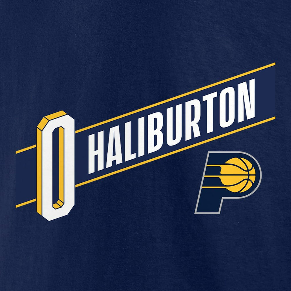 NBA Tyrese Haliburton Indiana Pacers Full-Court Press Name & Number T-Shirt