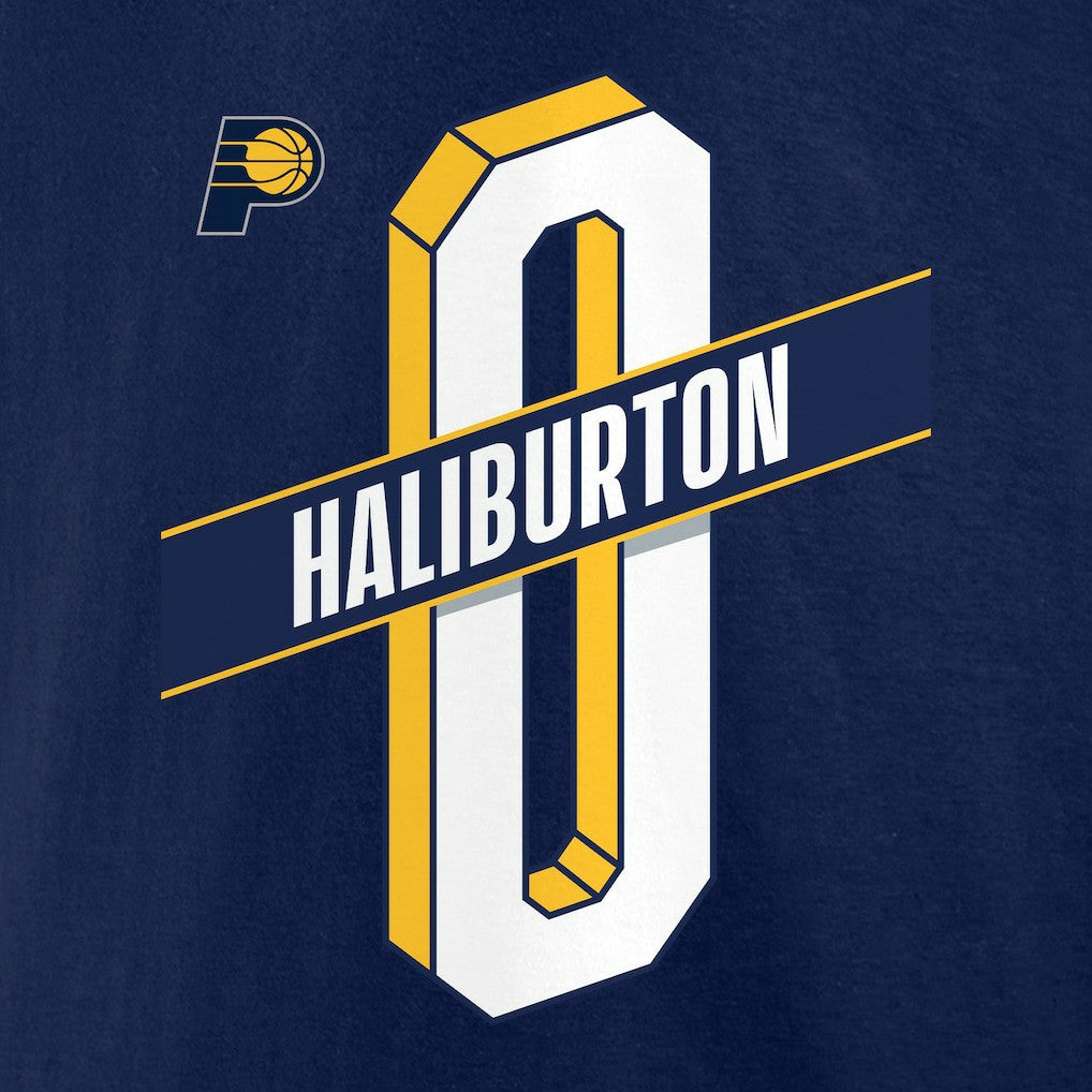 NBA Tyrese Haliburton Indiana Pacers Full-Court Press Name & Number T-Shirt