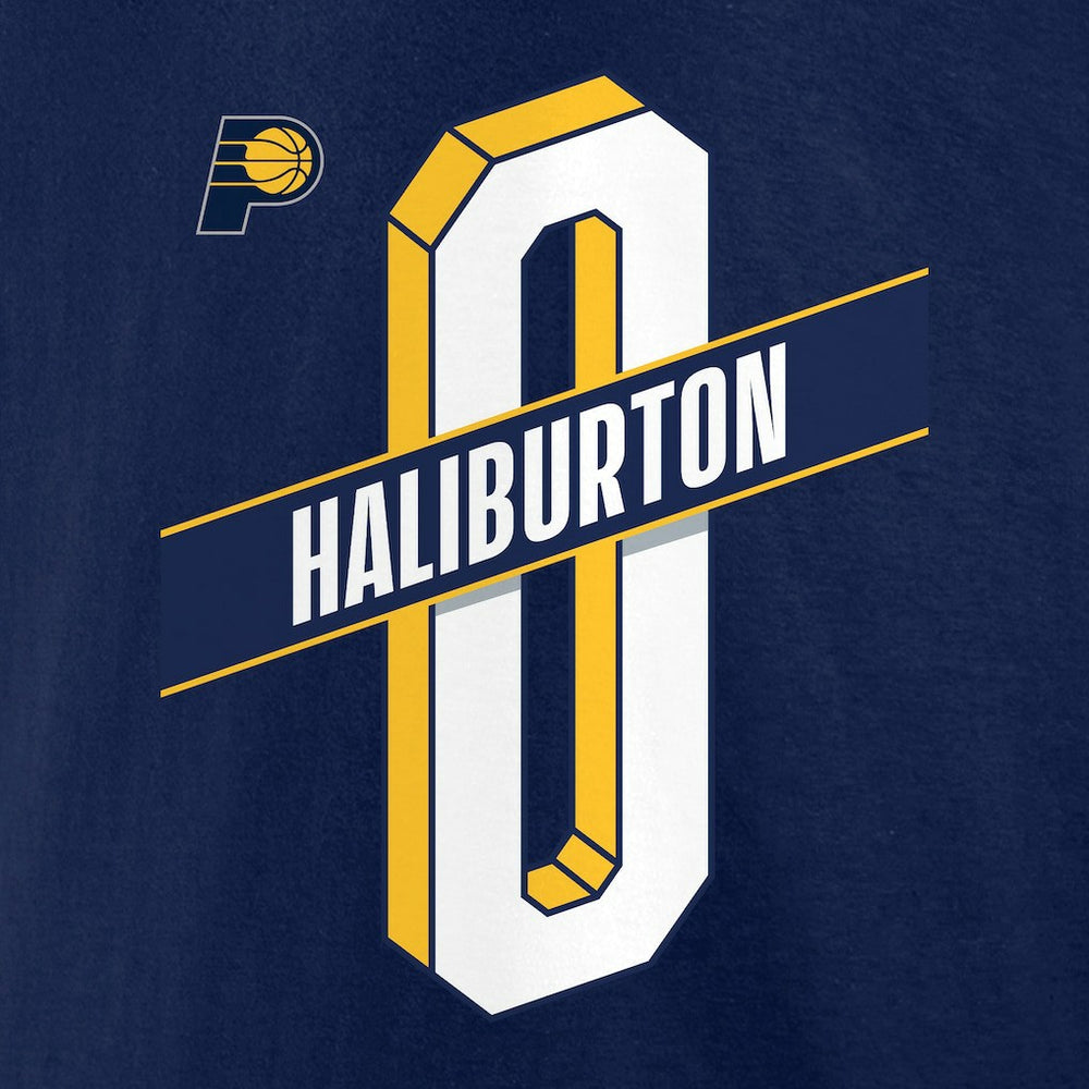 NBA Tyrese Haliburton Indiana Pacers Full-Court Press Name & Number T-Shirt