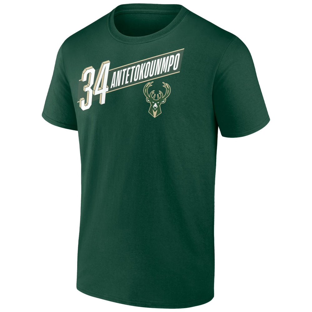 NBA Giannis Antetokounmpo Milwaukee Bucks Full-Court Press Name & Number T-Shirt