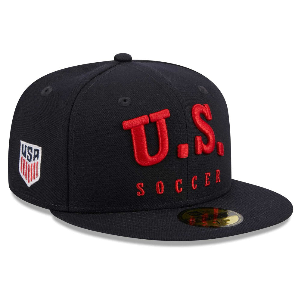 USMNT New Era Text 59FIFTY Fitted Hat - New Era Navy