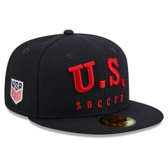 USMNT New Era Text 59FIFTY Fitted Hat - New Era Navy