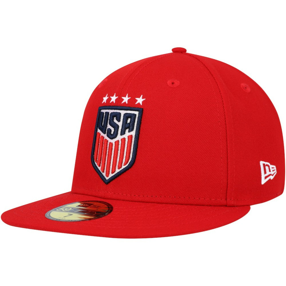 USWNT New Era Team Basic 59FIFTY Fitted Hat - New Era Red