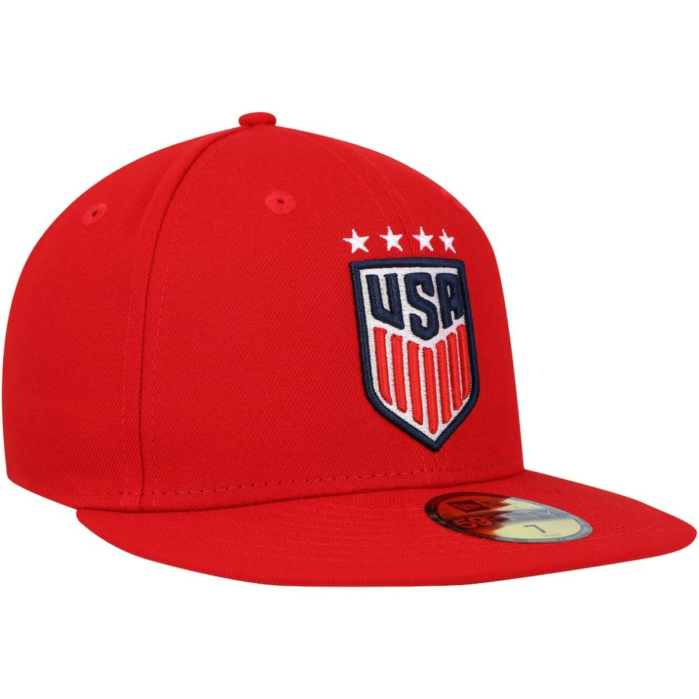 USWNT New Era Team Basic 59FIFTY Fitted Hat - New Era Red