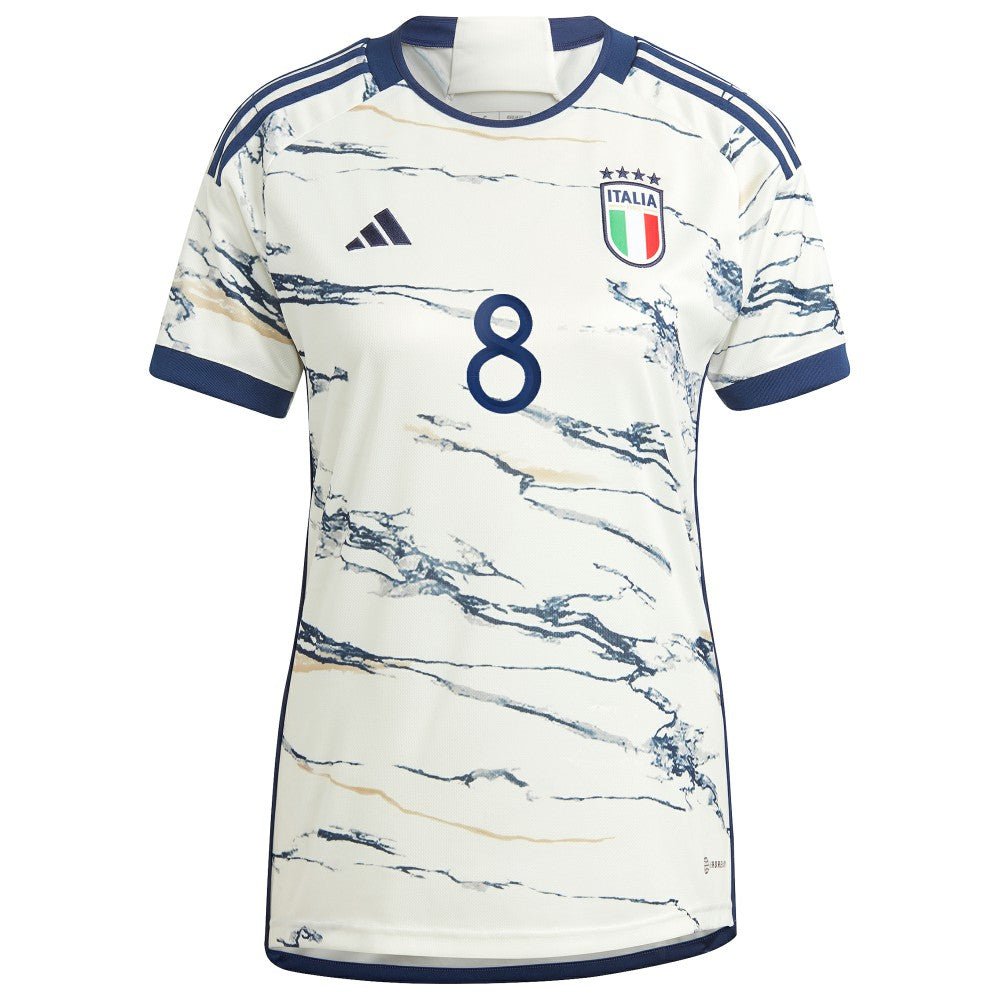 Jorginho Italy National Team Women's 2023 Away Replica Jersey - Adidas White