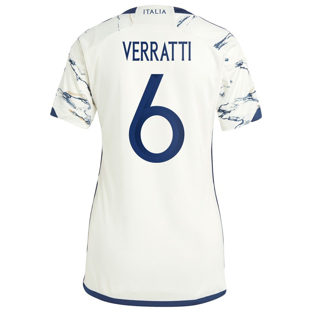 Marco Verratti Italy National Team Women's 2023 Away Replica Jersey - Adidas White