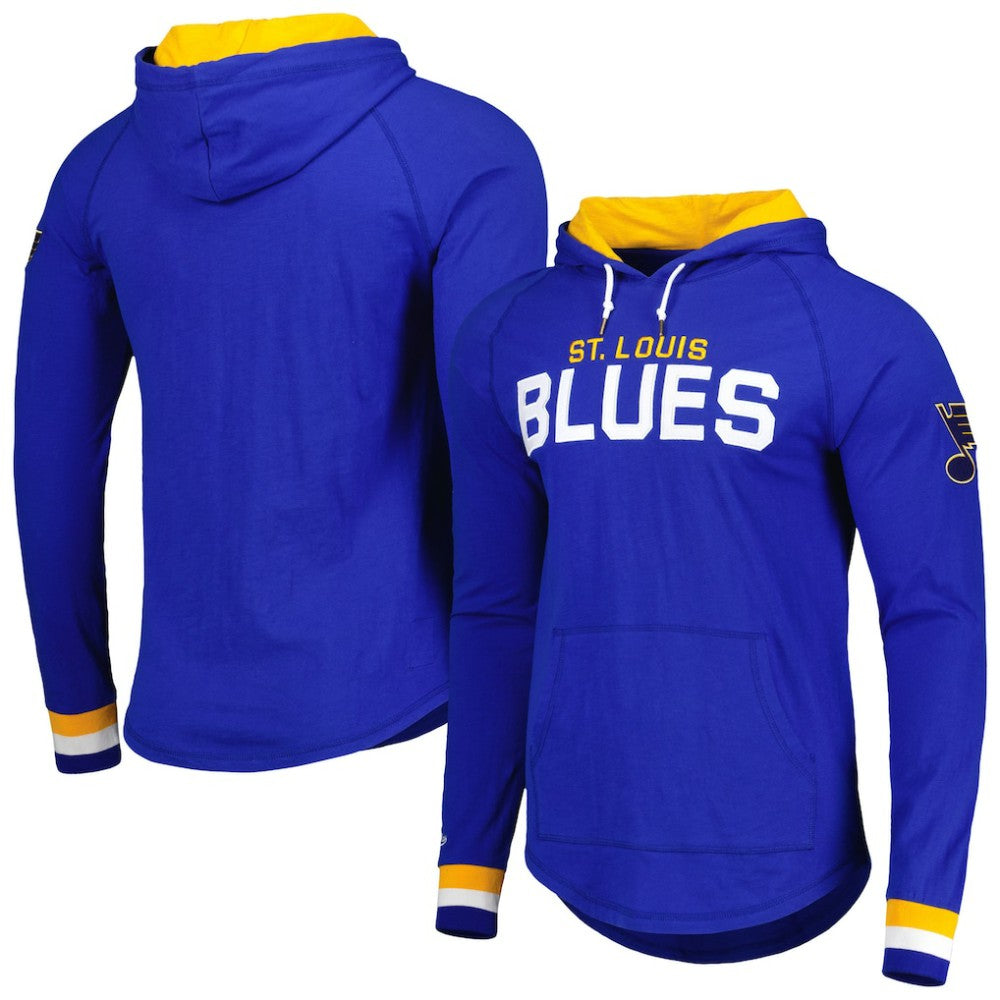 NHL Blue St. Louis Blues Mitchell & Ness Legendary Slub Hoodie Long Sleeve T-Shirt