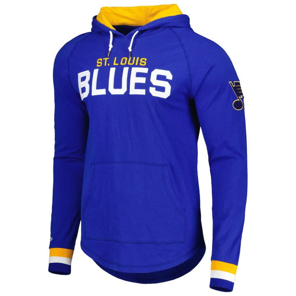 NHL Blue St. Louis Blues Mitchell & Ness Legendary Slub Hoodie Long Sleeve T-Shirt