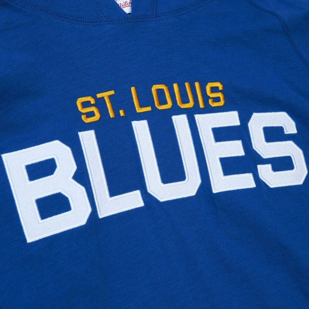 NHL Blue St. Louis Blues Mitchell & Ness Legendary Slub Hoodie Long Sleeve T-Shirt