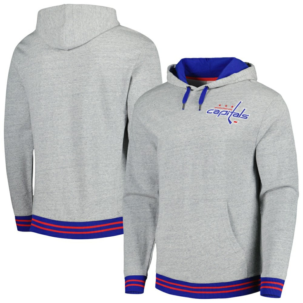 NHL Heather Gray Washington Capitals Mitchell & Ness Classic French Terry Pullover Hoodie