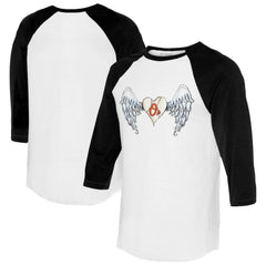 MLB Baltimore Orioles Tiny Turnip Women's Angel Wings 3/4-Sleeve Raglan T-Shirt