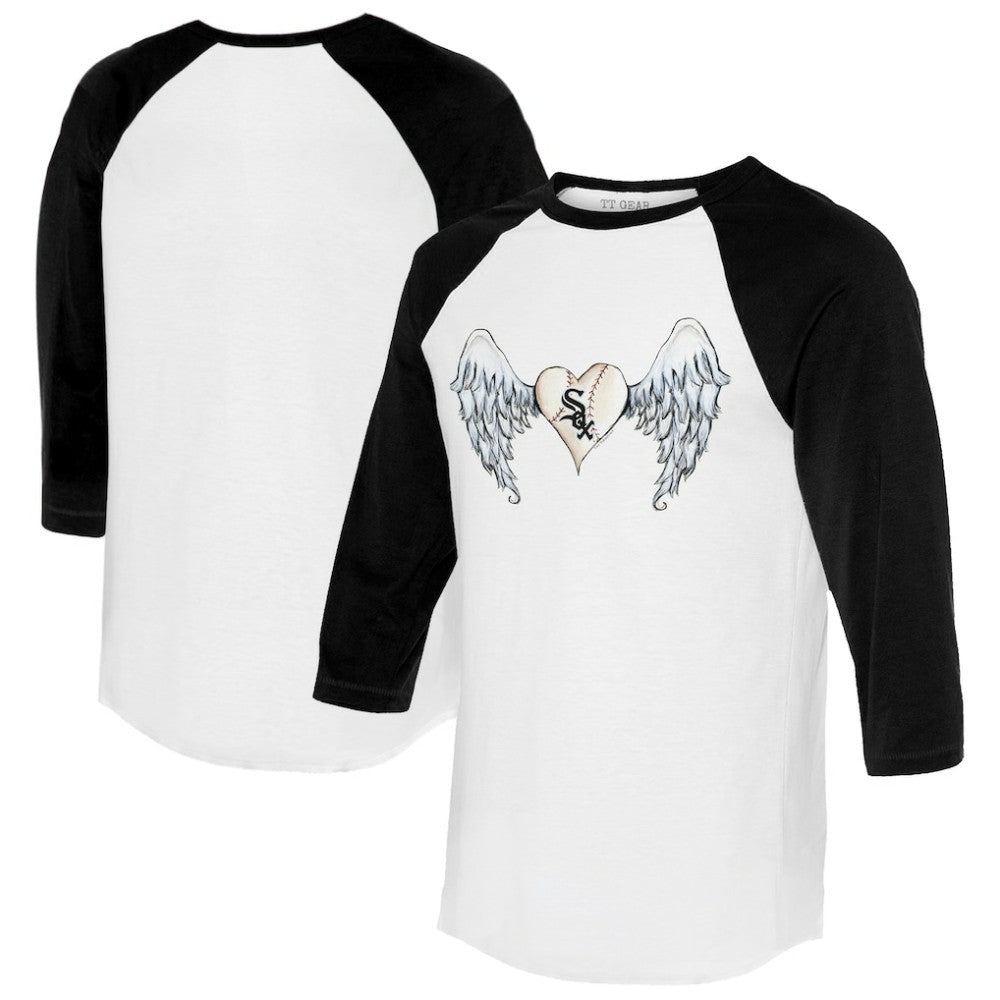 MLB Chicago White Sox Tiny Turnip Women's Angel Wings 3/4-Sleeve Raglan T-Shirt