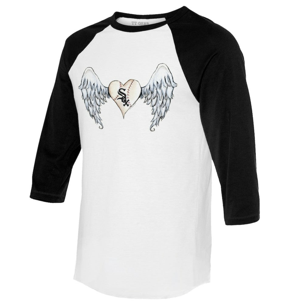 MLB Chicago White Sox Tiny Turnip Women's Angel Wings 3/4-Sleeve Raglan T-Shirt