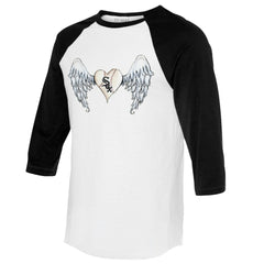 MLB Chicago White Sox Tiny Turnip Women's Angel Wings 3/4-Sleeve Raglan T-Shirt