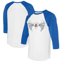 MLB Chicago Cubs Tiny Turnip Women's Angel Wings 3/4-Sleeve Raglan T-Shirt