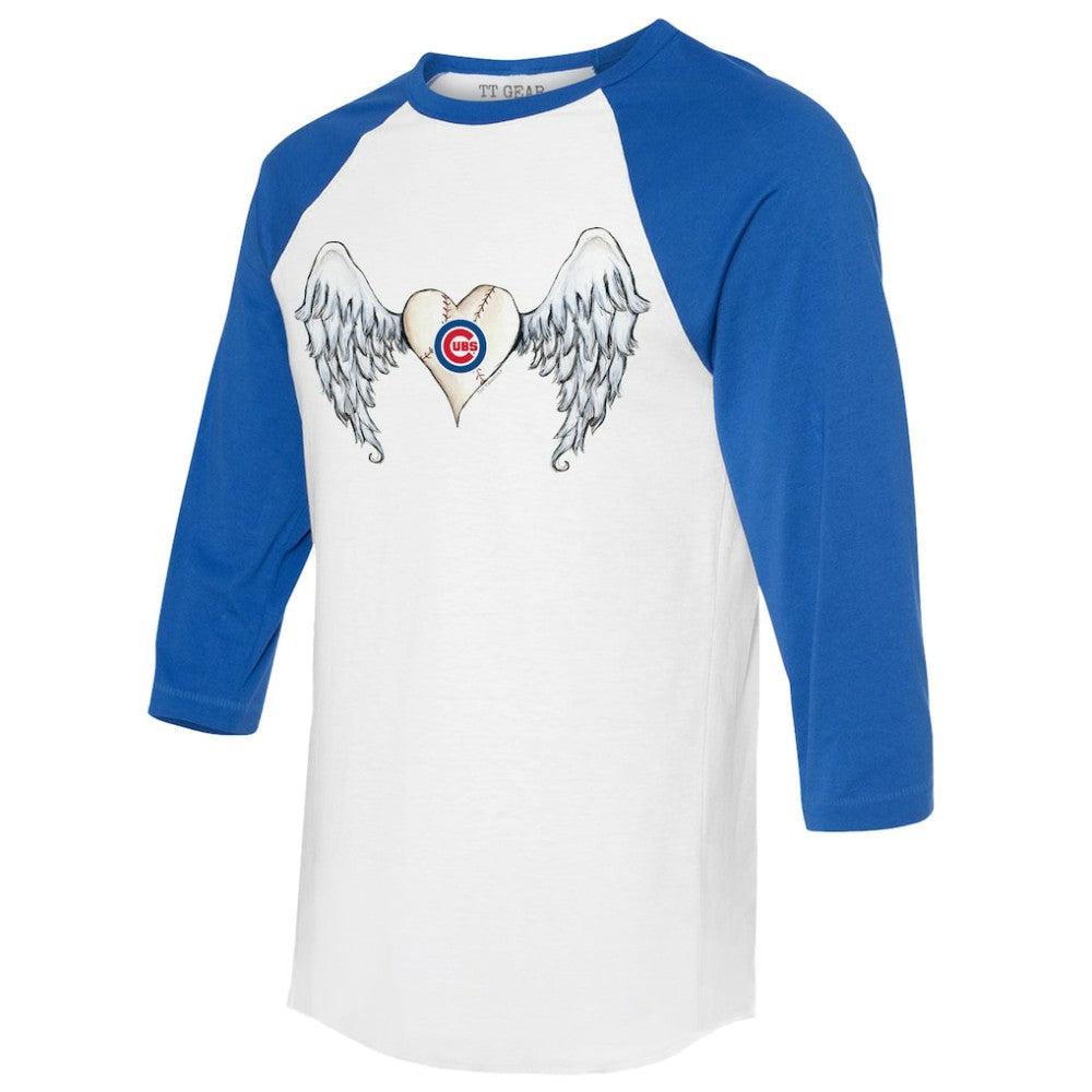 MLB Chicago Cubs Tiny Turnip Women's Angel Wings 3/4-Sleeve Raglan T-Shirt