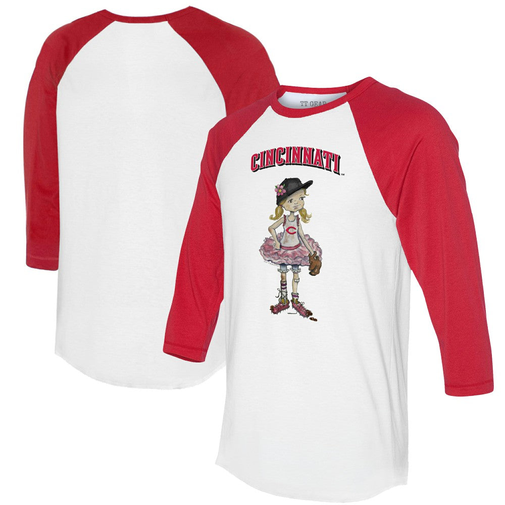 MLB Cincinnati Reds Tiny Turnip Women's Babes 3/4-Sleeve Raglan T-Shirt