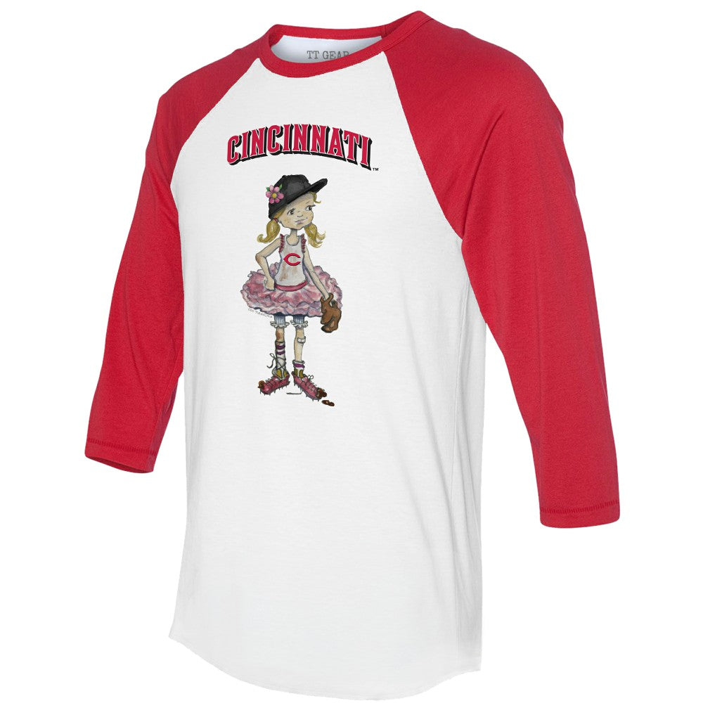 MLB Cincinnati Reds Tiny Turnip Women's Babes 3/4-Sleeve Raglan T-Shirt
