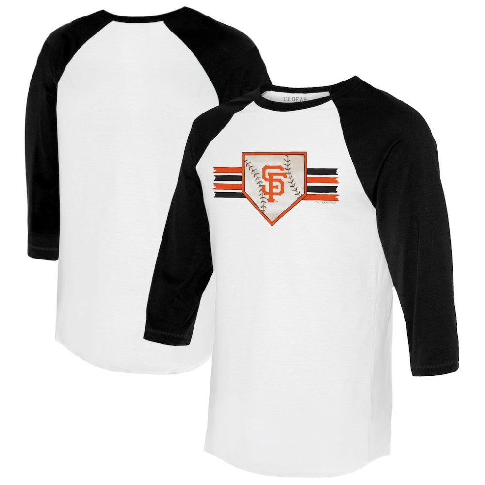 MLB San Francisco Giants Tiny Turnip Women's Base Stripe 3/4-Sleeve Raglan T-Shirt